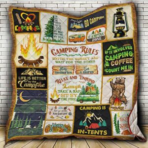 Camping Rules Quilt -Tt17-0208  Quilt